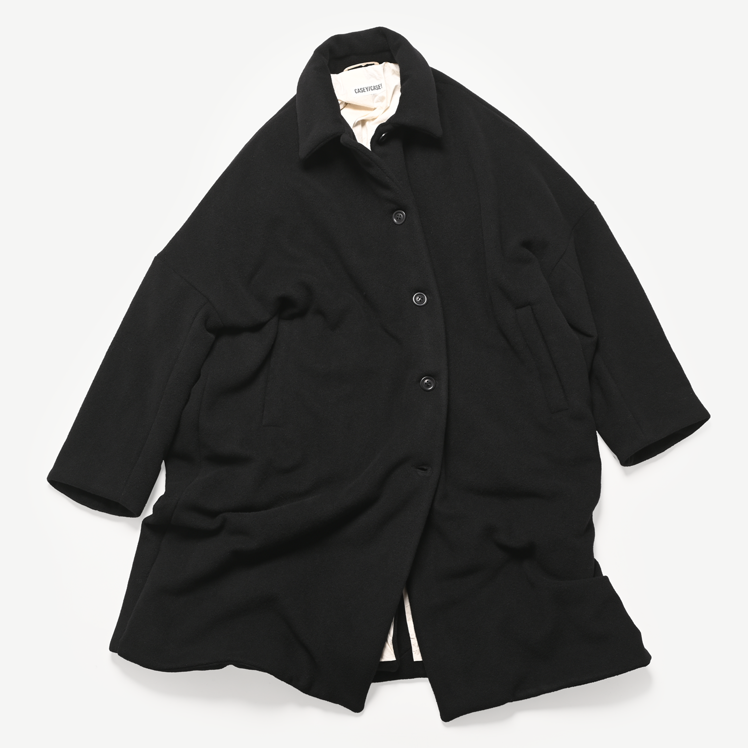 BIG BLOBBY COAT – HEAVY CASHMERE（black）