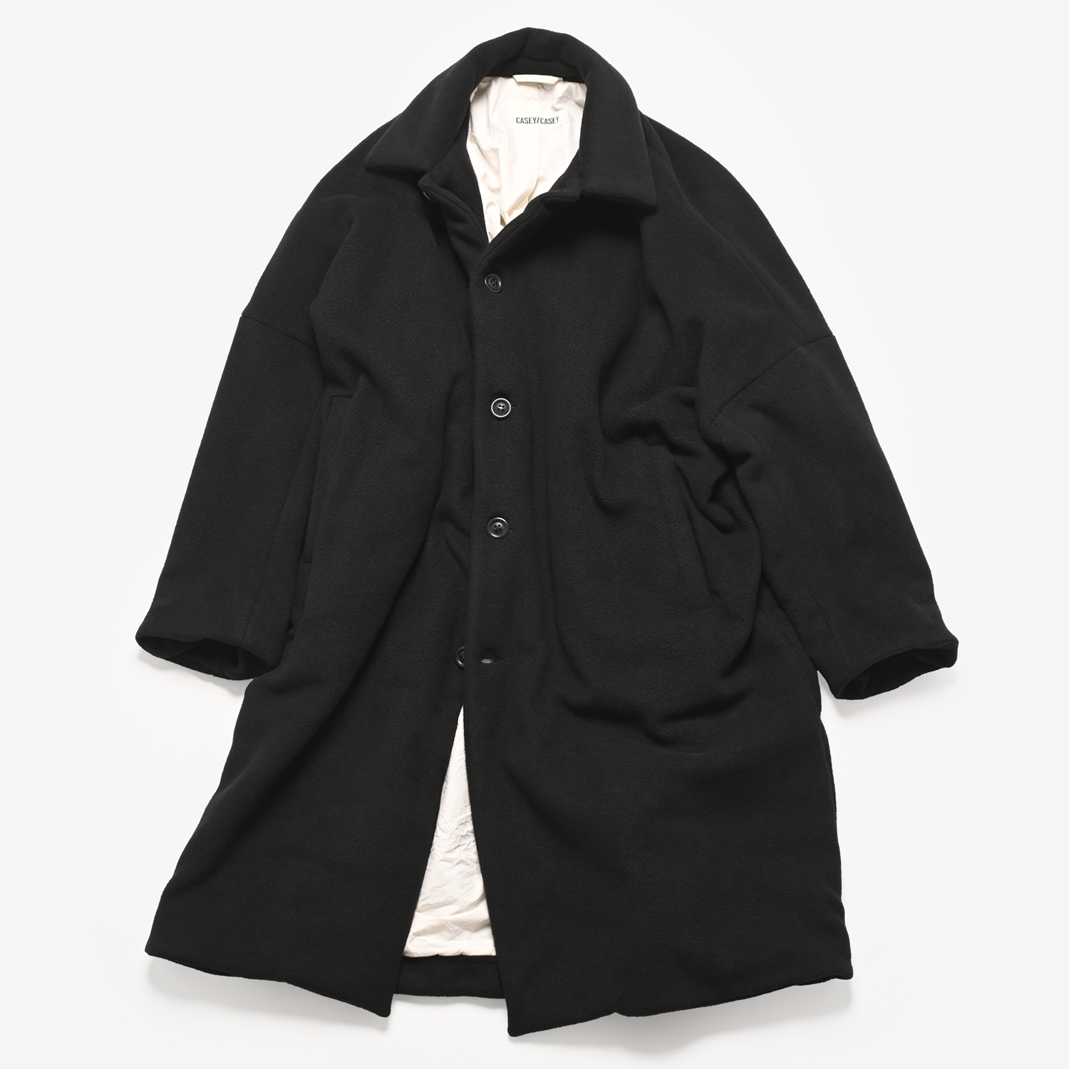 BIG BLOBBY COAT – HEAVY CASHMERE（black）