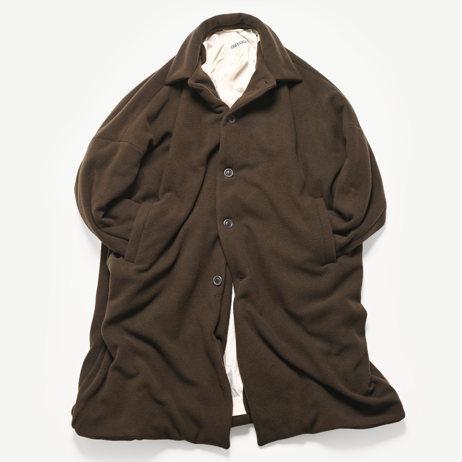 BIG BLOBBY COAT – HEAVY CASHMERE（khaki）