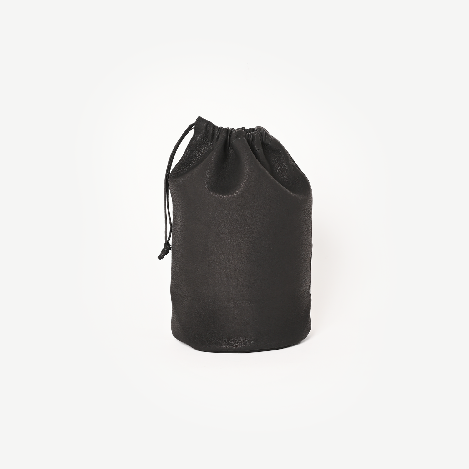 DA129 DOUBLE FACED CYLINDER DRAWSTRING POUCH（black）