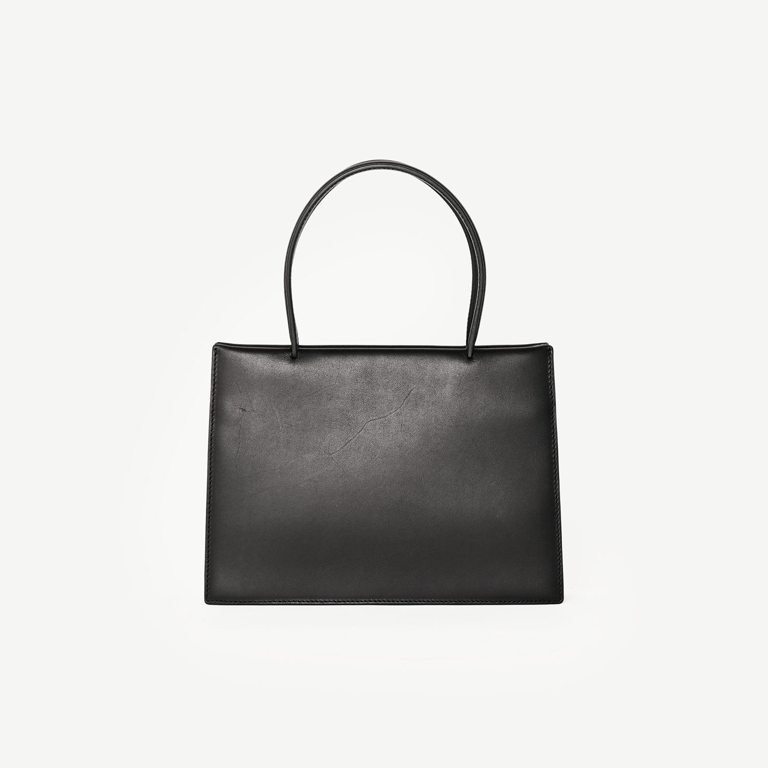 GE11 SQUARE-SHAPED TOTE BAG SHORT HANDLE : S（black）