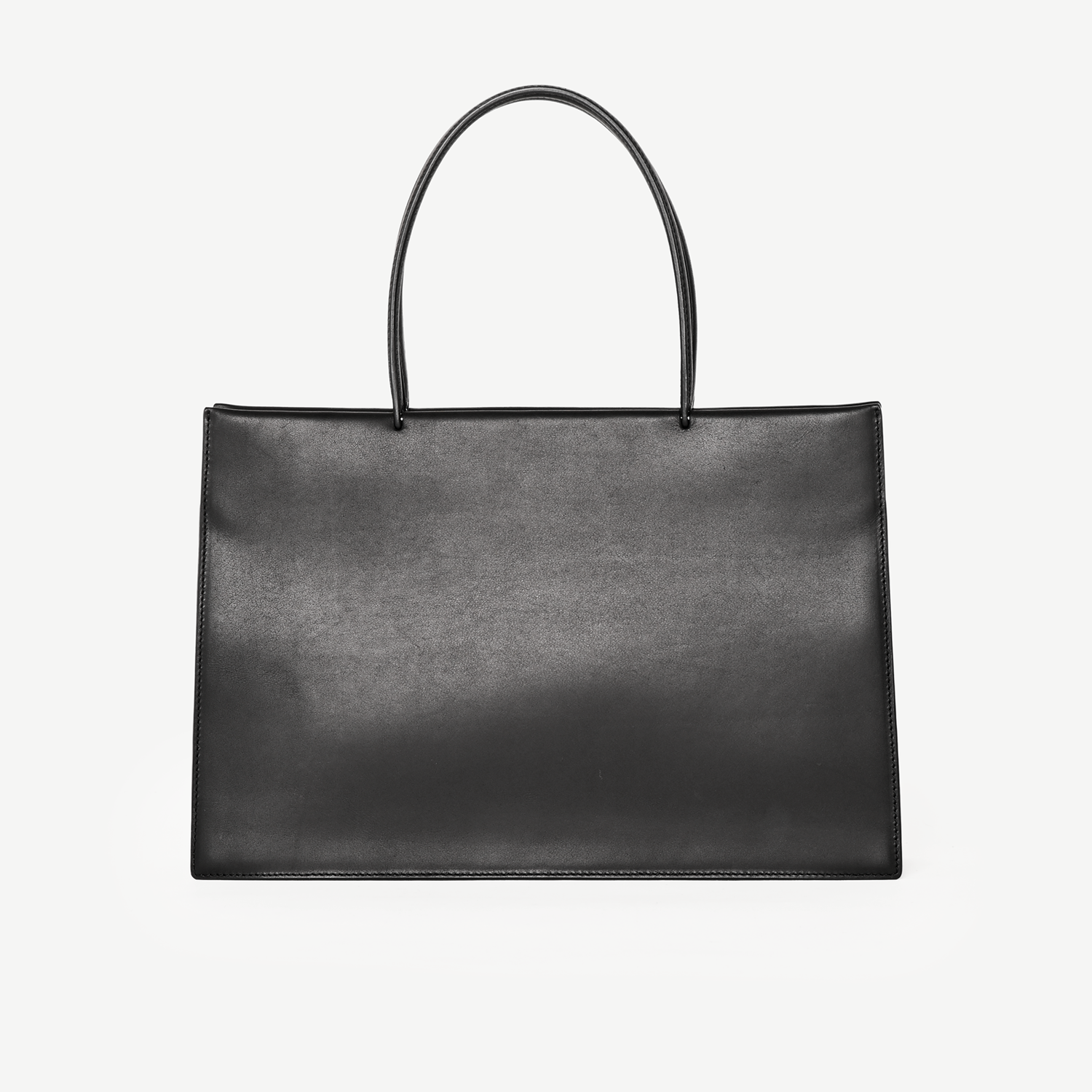 GE12 SQUARE-SHAPED TOTE BAG SHORT HANDLE : M（black）