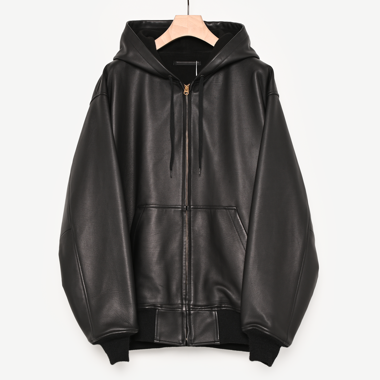 カーフスキンジップパーカ（black）