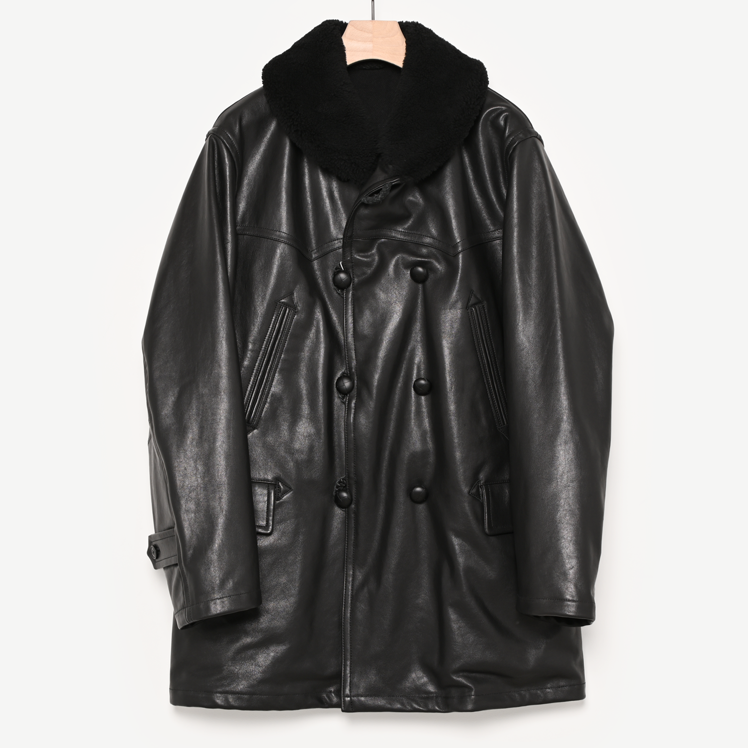 ラムレザーカナディアンコート（black）